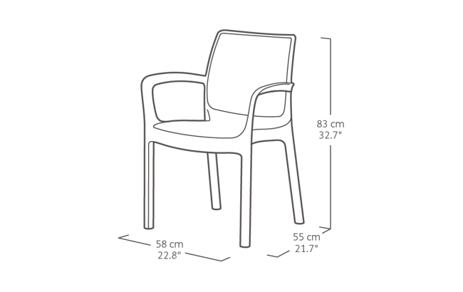 Bali Dining Chair Set of 6 - Grey